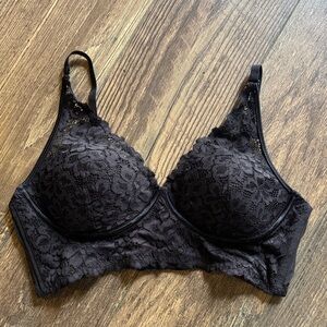 MAIDENFORM Elegant Black Lace Bralette, Size 36B